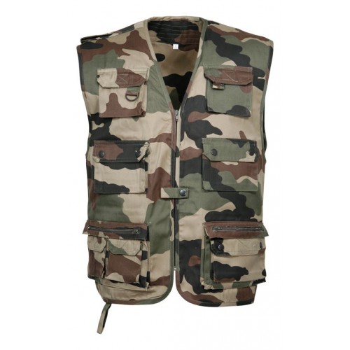 Gilet multi-poches camouflage 