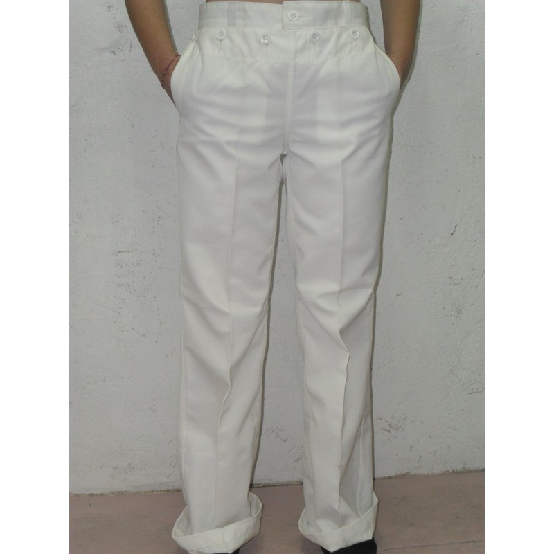 Pantalon Pantalon Blanc Marine Militaire Uniforme Officiel Marin 