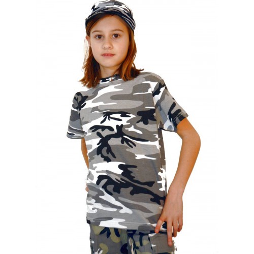 T-shirt enfant camouflage urbain gris