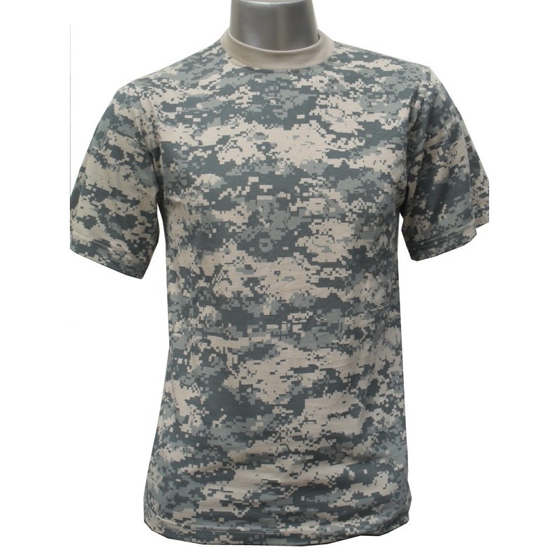Tee shirt militaire camouflage ACU digital bleu.